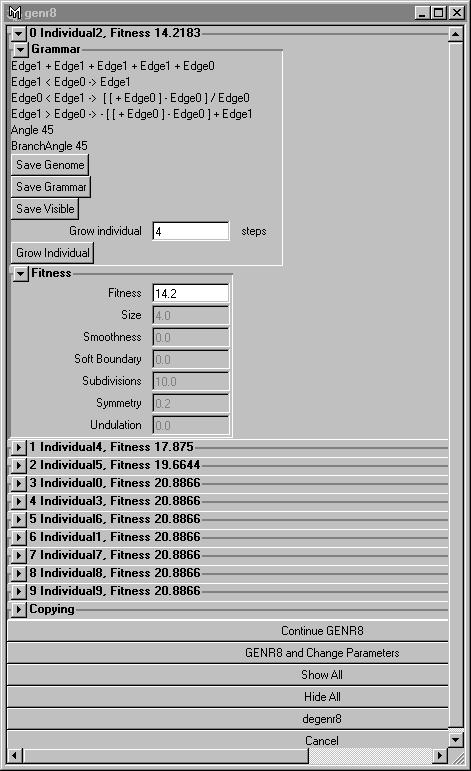 A snapshot of the output GUI