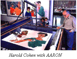 Text Box: Harold Cohen with AARON