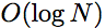 $O(\log N)$
