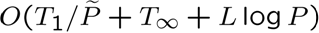 O(<i>T</i>_1/<i>P_T</i> + <i>T</i>_\infty + <i>L</i> lg <i>P</i>